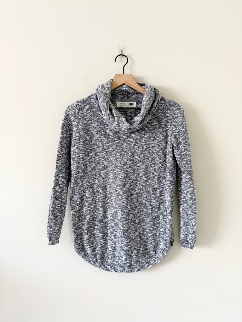 Old Navy Maternity Cozy Marled Navy Cowl Neck Cotton Sweater Size XS